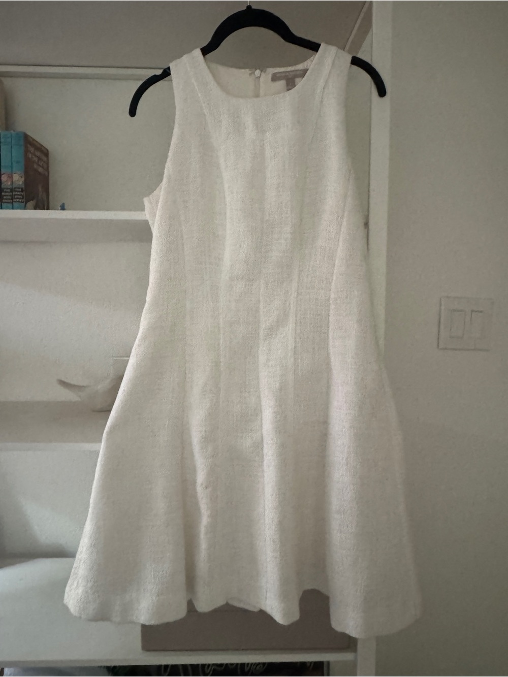 Banana Republic Textured White Fit & Flare Dress, EUC, Size 2